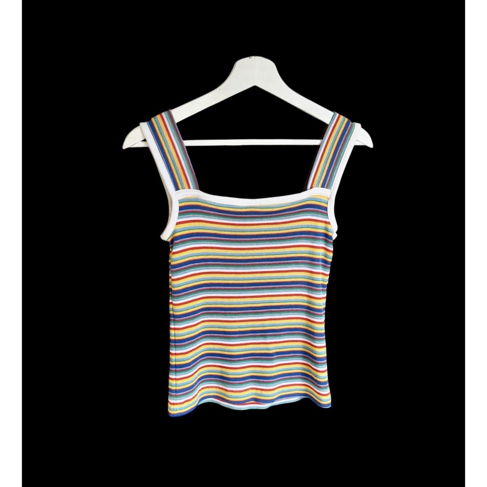 Vintage 70's Avon Fashions Sleeveless Tank Rainbow Tank Top Hippy Boho‎